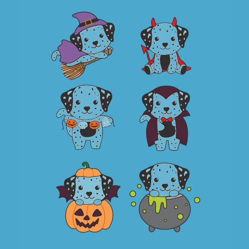 Dalmatian Halloween Witch Devil Pumpkin Vampier