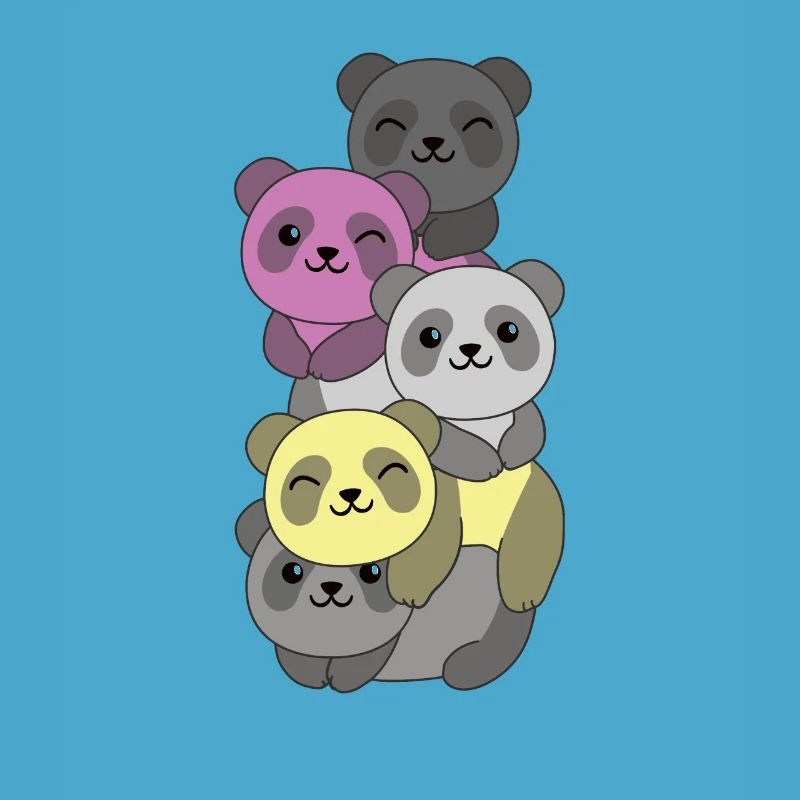Perigirl Flag Pride LGBTQ Cute Panda Stack