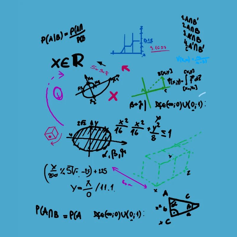 Math complexe tableau mathématique avec des formules