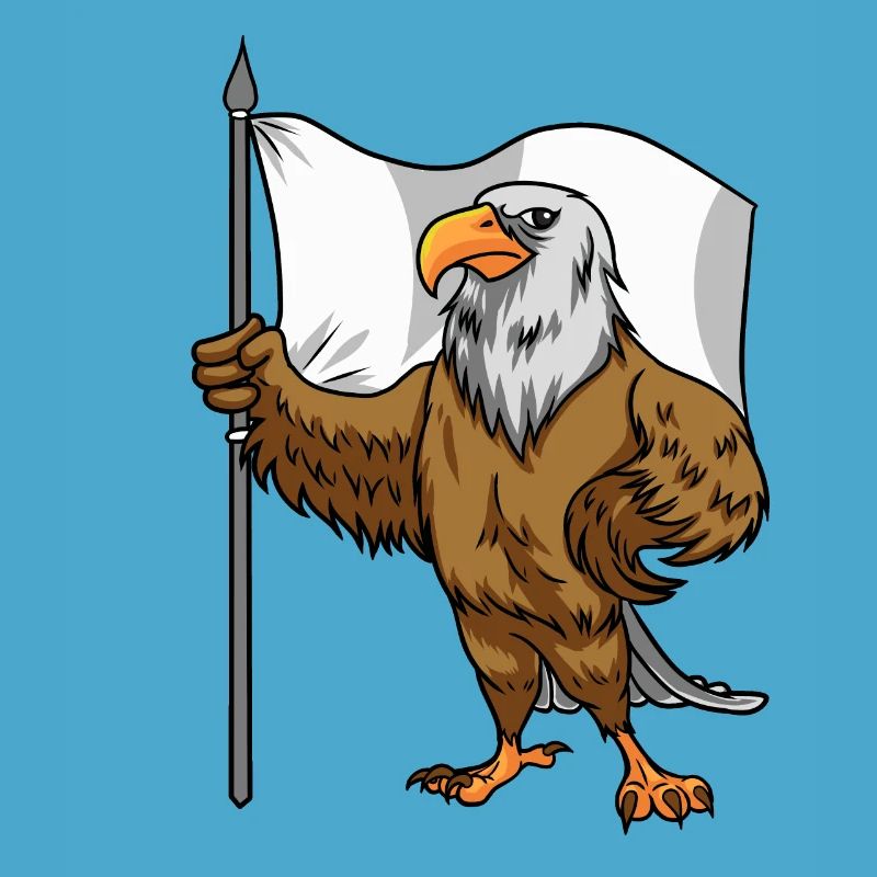 Proud Eagle with Peace Flag Bald Eagle