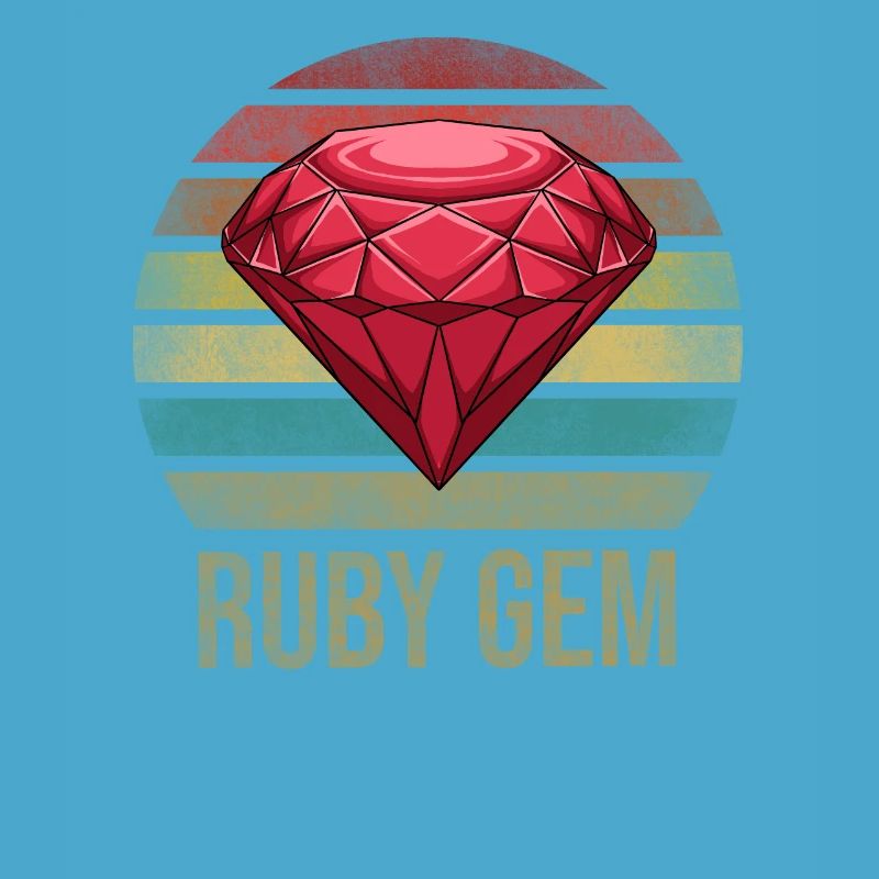 Ruby Gemstone Retro Sunset