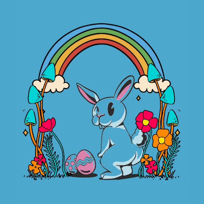 Easter Bunny Easter Eggs Rainbow Child Kids Bunny