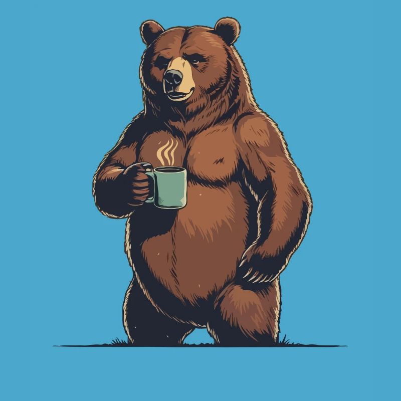Grim Bear Coffee Mug Bears Coffee Tired