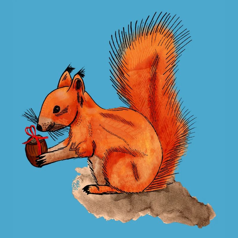 Eichhörnchen mit Geschenk