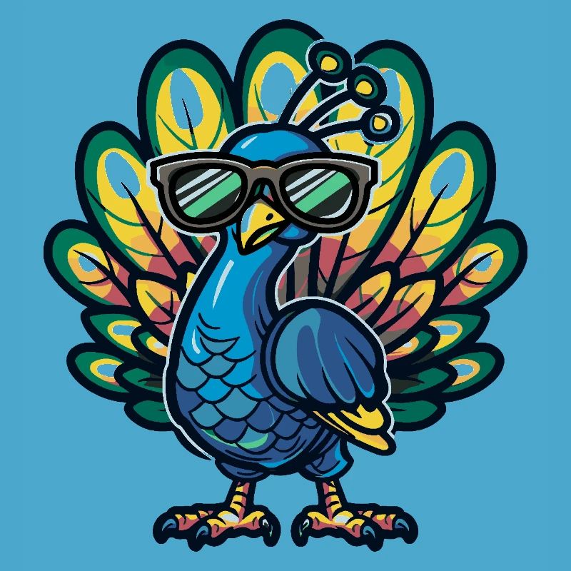 Peacock Bird Cool Comic