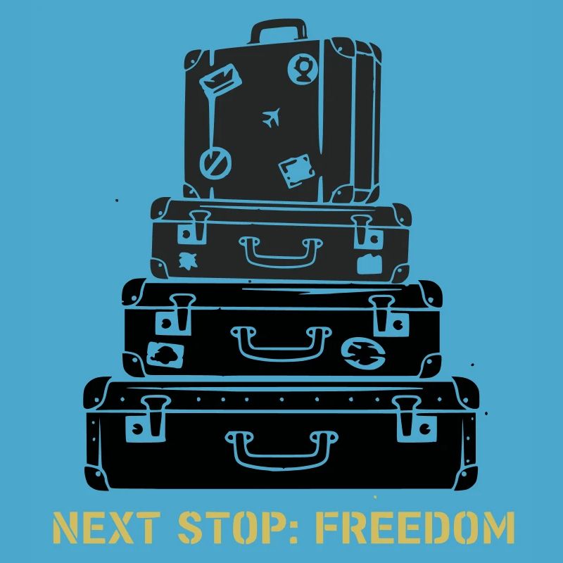 Suitcase Stack Freedom Saying