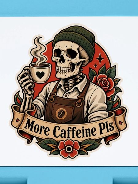 More Caffeine Pls Kaffee Skelett