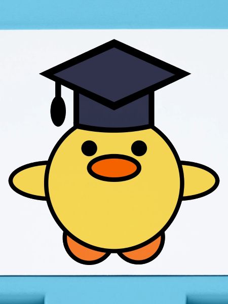 Duck with graduation hat