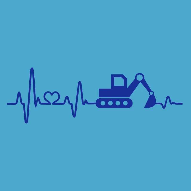 Excavator construction site construction worker digging heartbeat