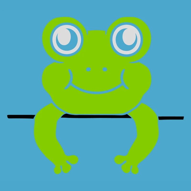 Frosch Mauer Schild Comic