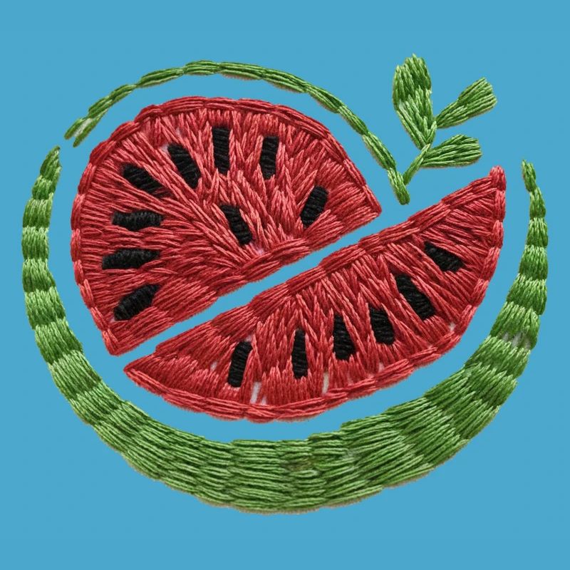Pastèque brodée