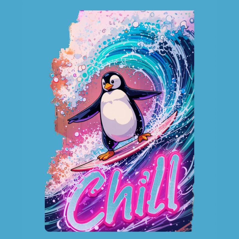 Pingouin surfeur