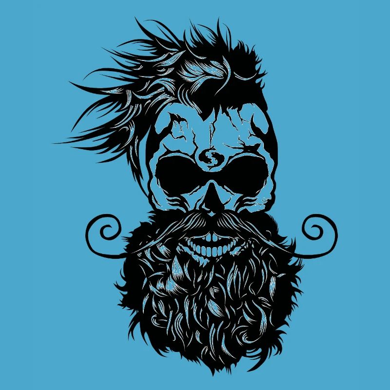 Kopf des Todes Hipster Schädel Bart Bart Schnurrbart s