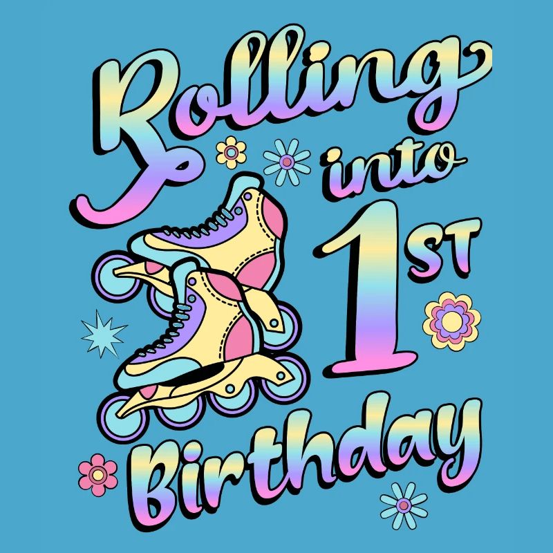 Rolling Into 1st Birthday Roller Skater Inline
