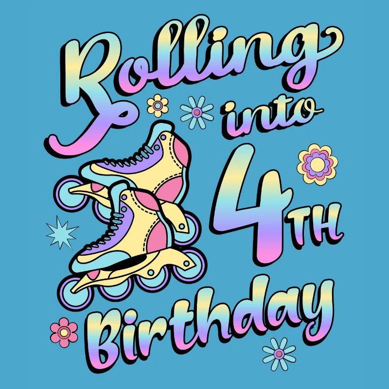 Rolling Into 4. Geburtstag Roller Skater Inline