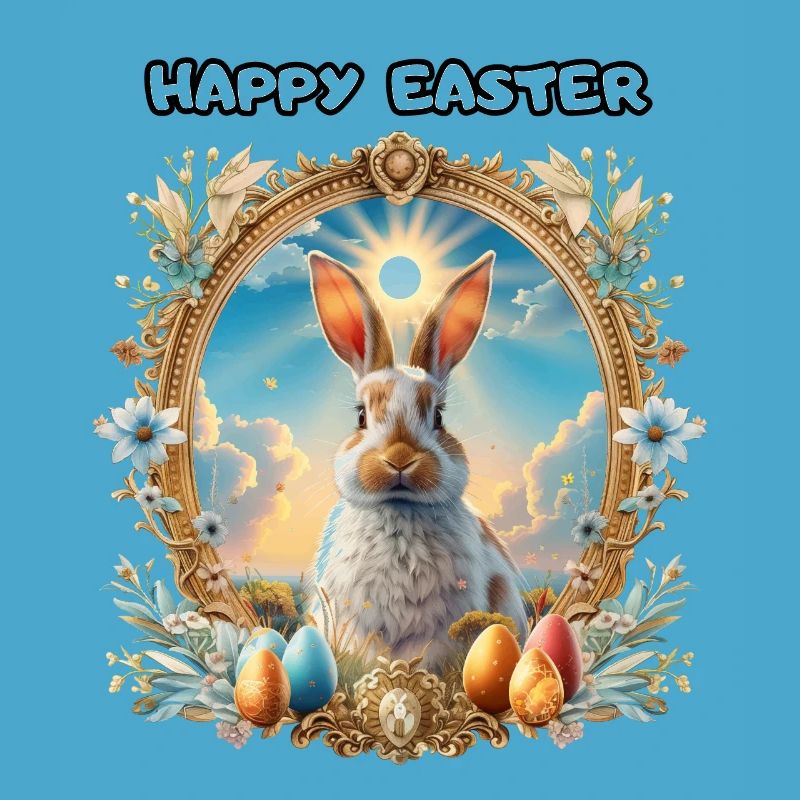 HAPPY EASTER, emblem, easter, easter bunny, beautiful,