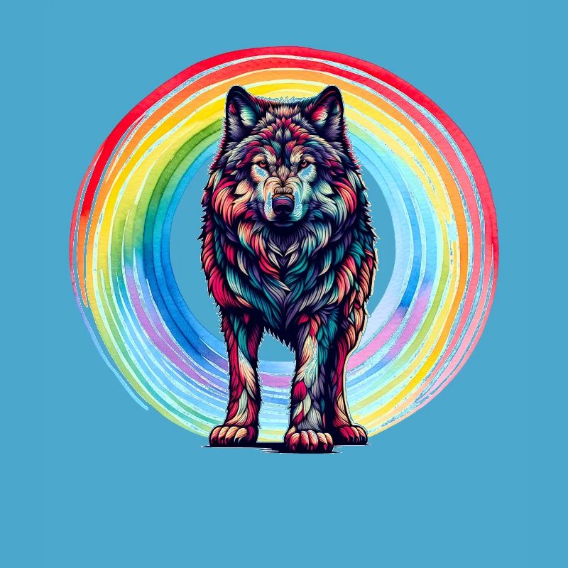 Wolf Wölfe Regenbogen