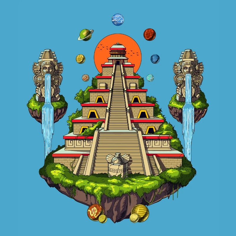 Île pyramidale aztèque