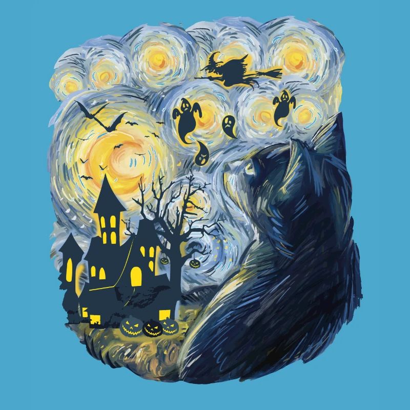 Spooky Evening With Pumpkins Ghosts