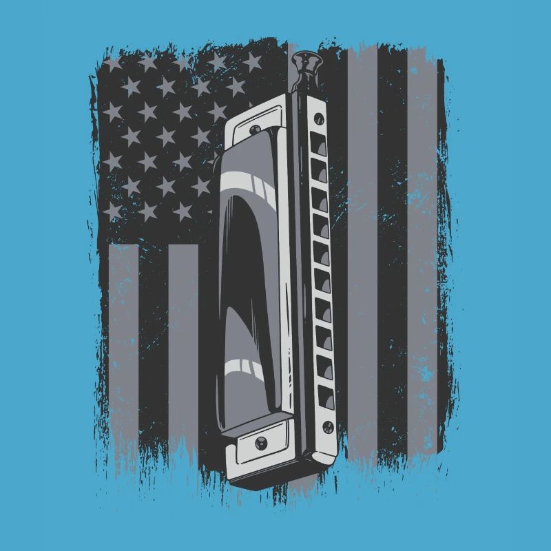 Harmonica drapeau américain harmonique bouche harpe
