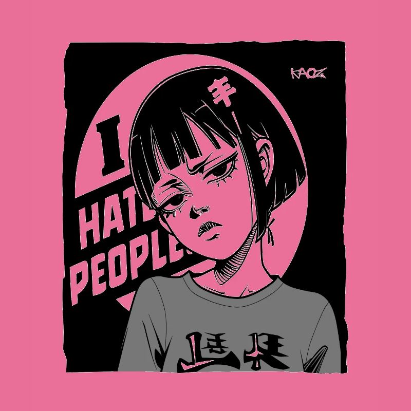 Cooles, Emo-Anime-Mädchen, Ich hasse Menschen