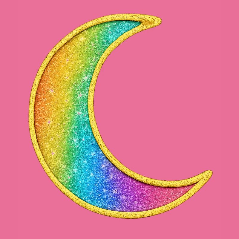 Rainbow Moon Glitter Design