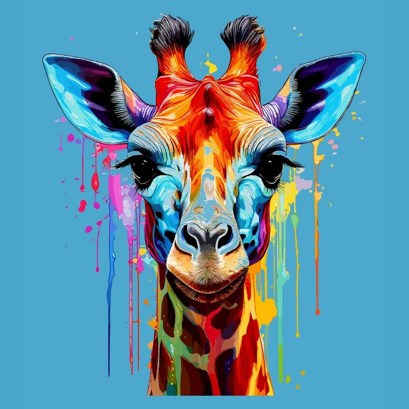 Lebendige Giraffe Farbexplosion