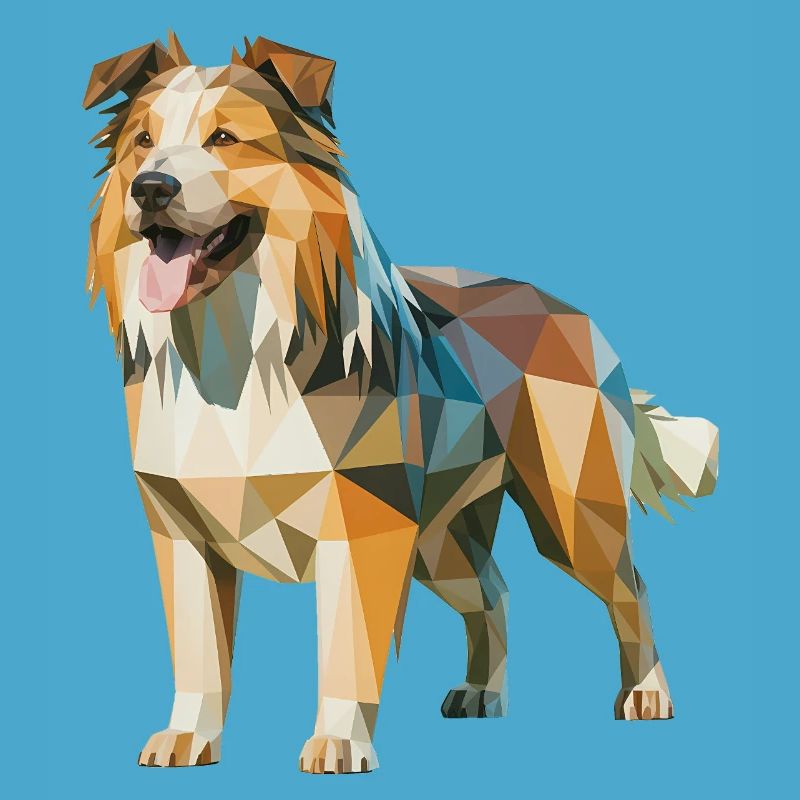 Australian Shepherd - Cooles Low Poly Logo