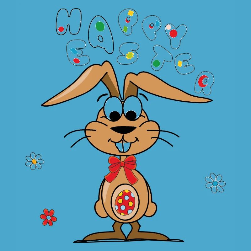 Easter bunny with colorful egg