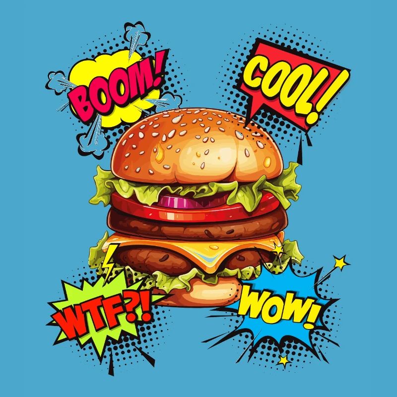 Burger, Pop Art, Hamburger, Cheeseburger, Restauration rapide