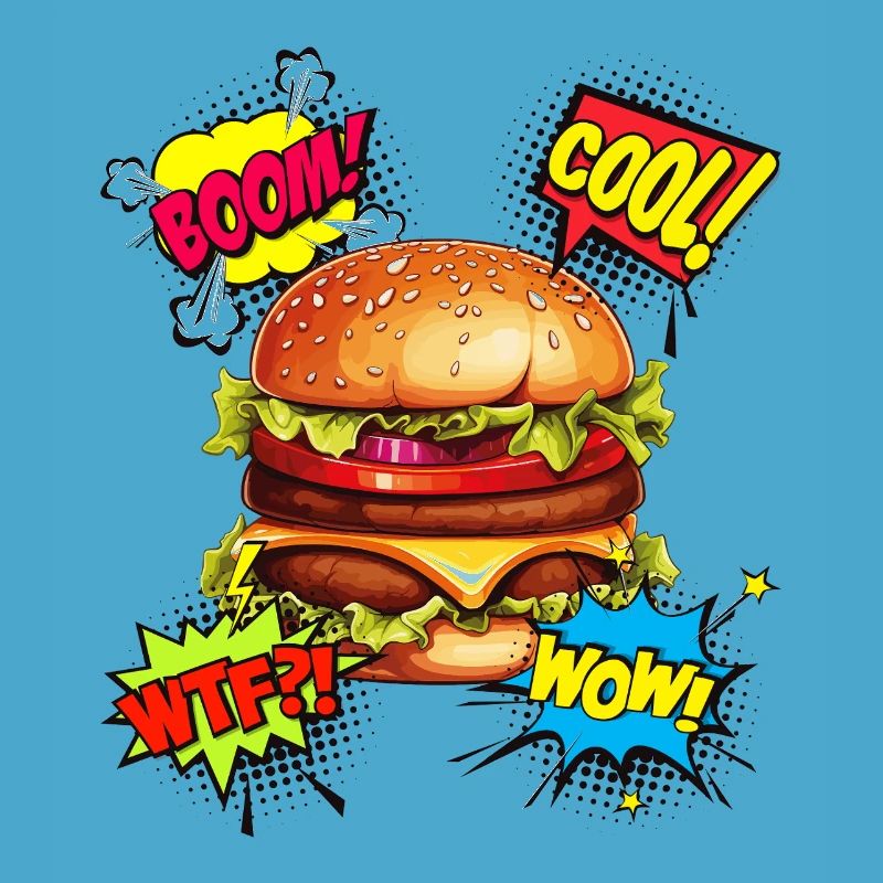 Burger Pop Art Hamburger Cheeseburger Restauration rapide