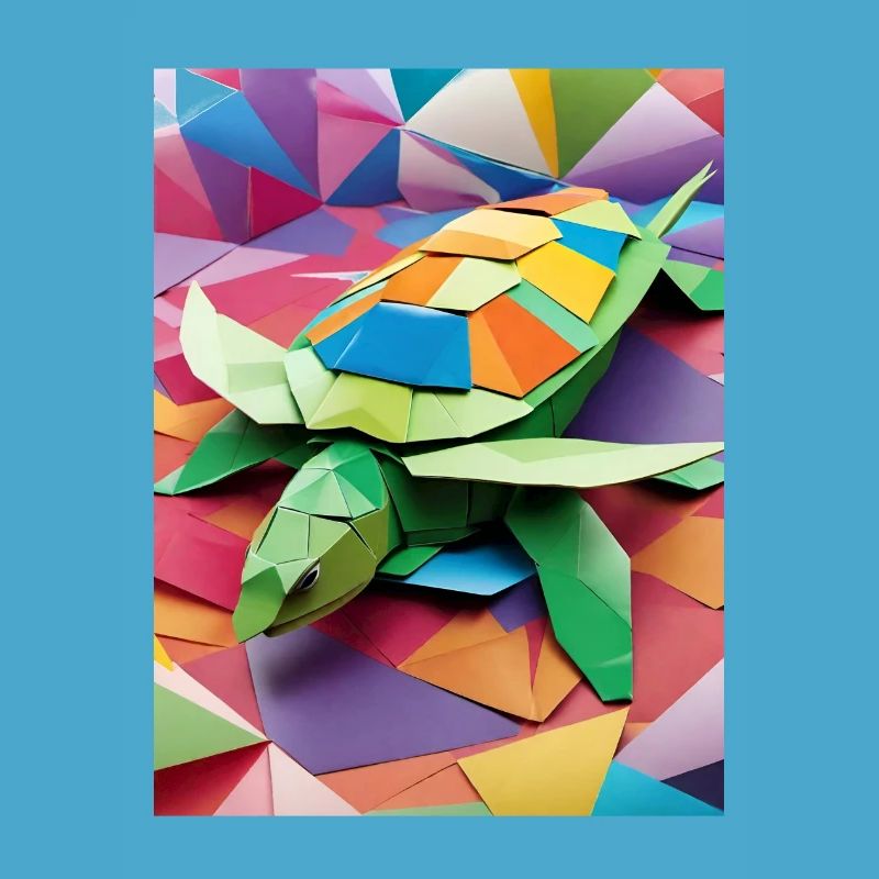 Rainbow Shell - Origami Turtle