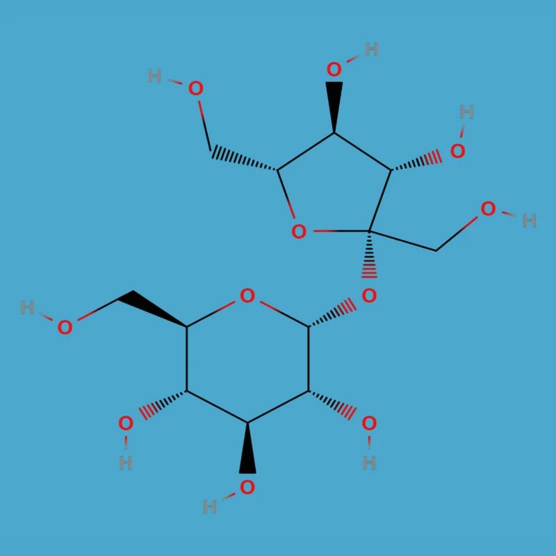 Sugar Molecule - Colored Structural Formula