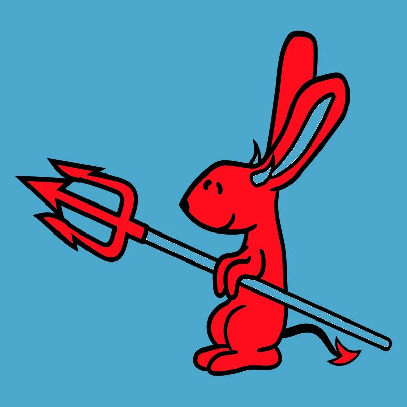 Bunny Devil Demon Evil Satan Hell Trident Costume