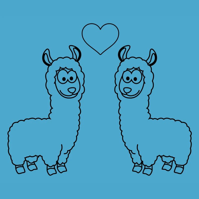 Alpaka Comic Paar liebe