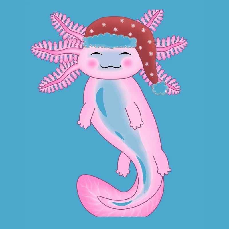 Mignon axolotl de Noël