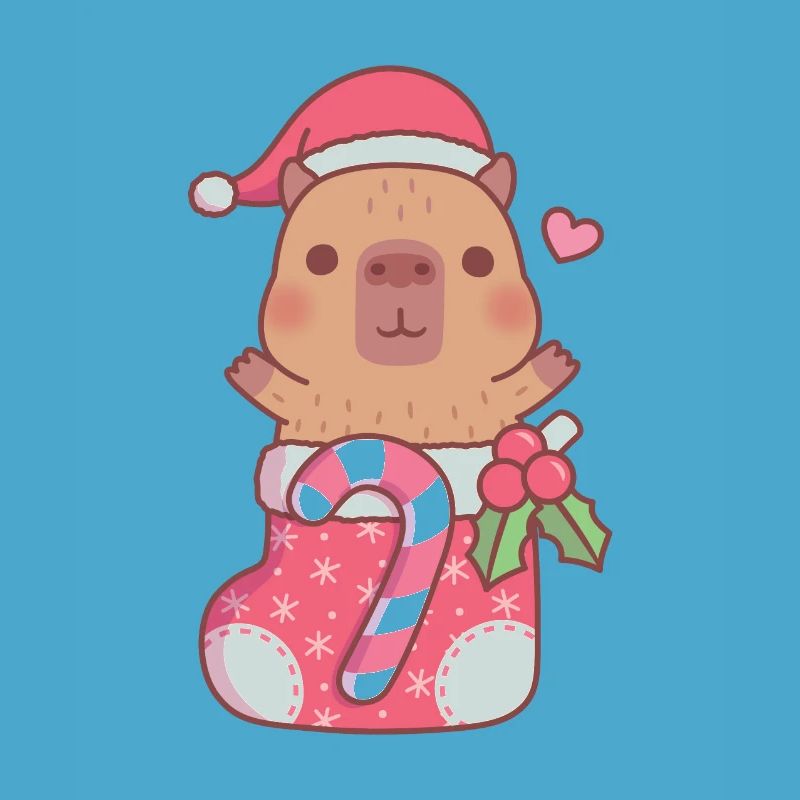 Mignon Capybara dans le bas de Noël