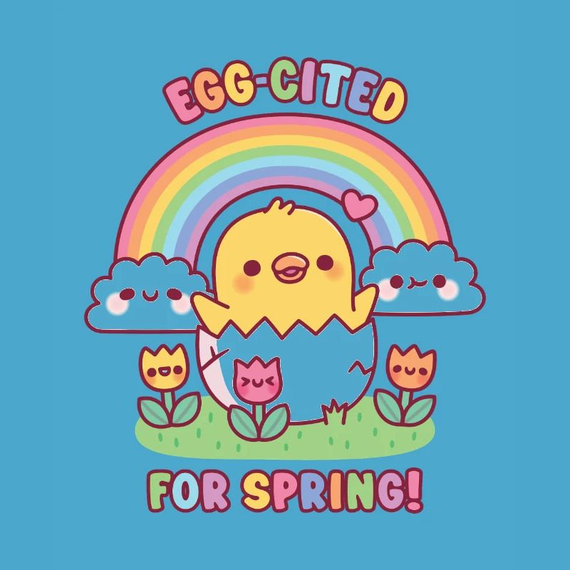Cute Chick Tulips And Rainbow Egg-cited For Spring