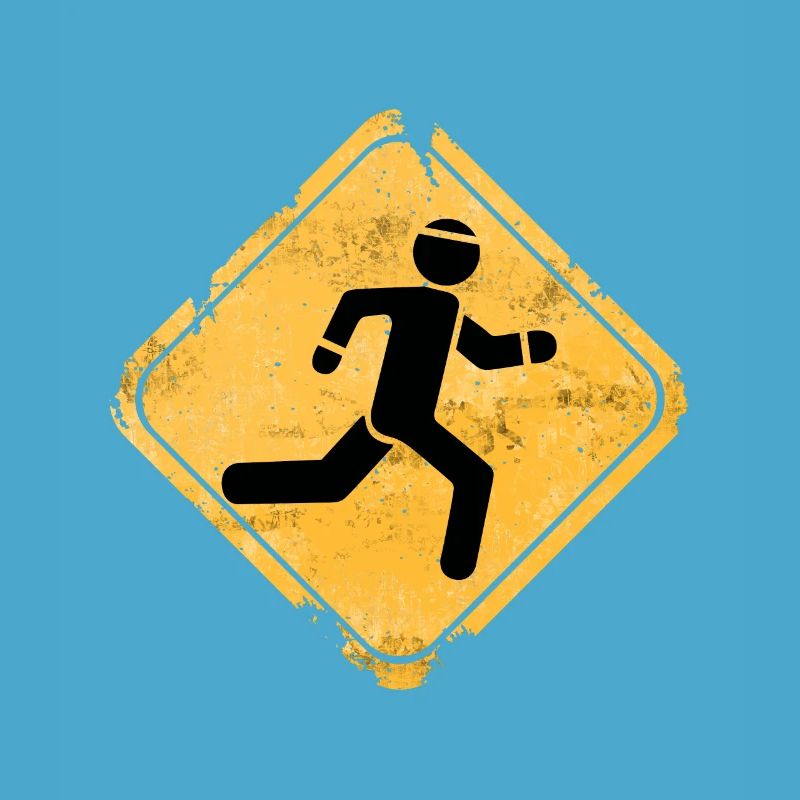 Grunge Runner Überquerungs-Warnschild