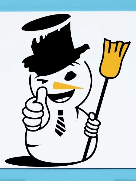 Cool snowman with thumbs up