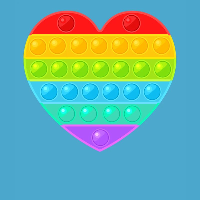 Pop It Popit Herz Bunt Regenbogen