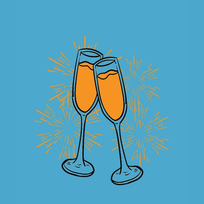 avec deux flûtes de