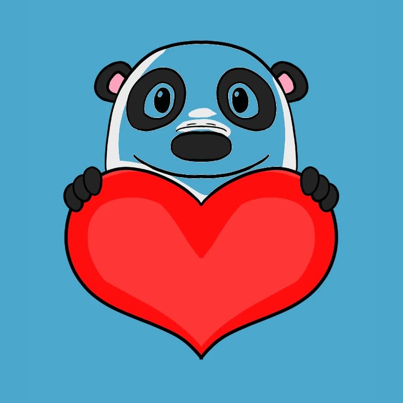 Panda mit Herz - Liebe Romantisch