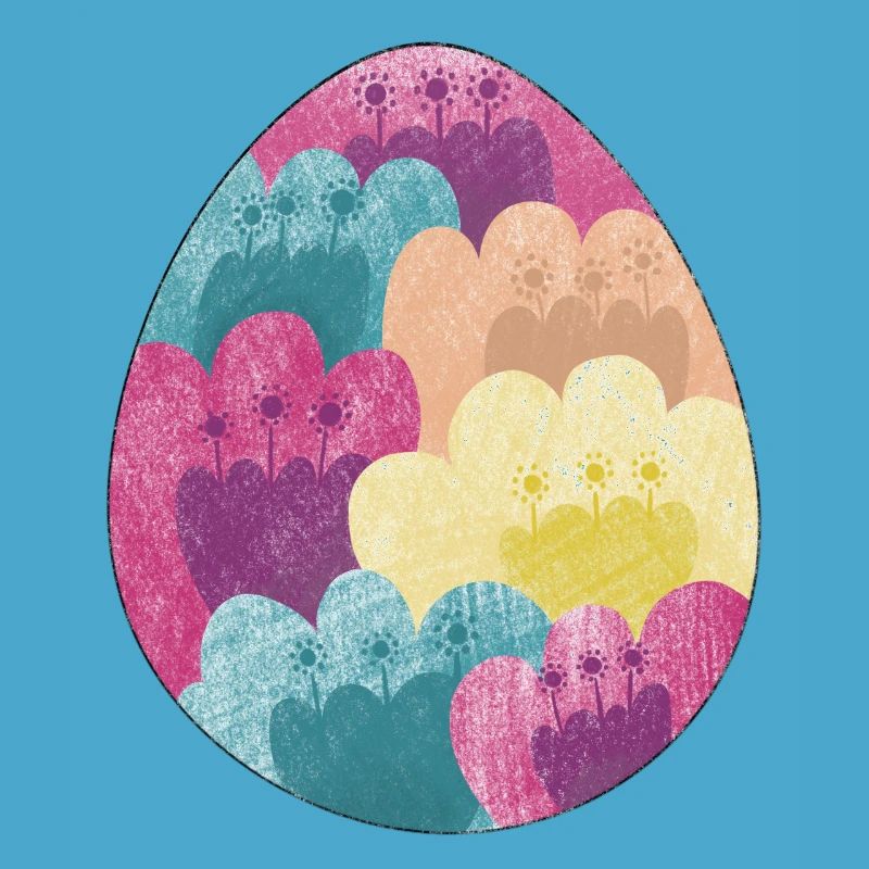 Colorful Easter egg with flower pattern