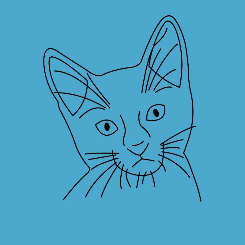 Visage de chat de chat dessiné