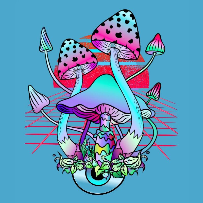 Champignons Psychédéliques - Retro Wave Sunset
