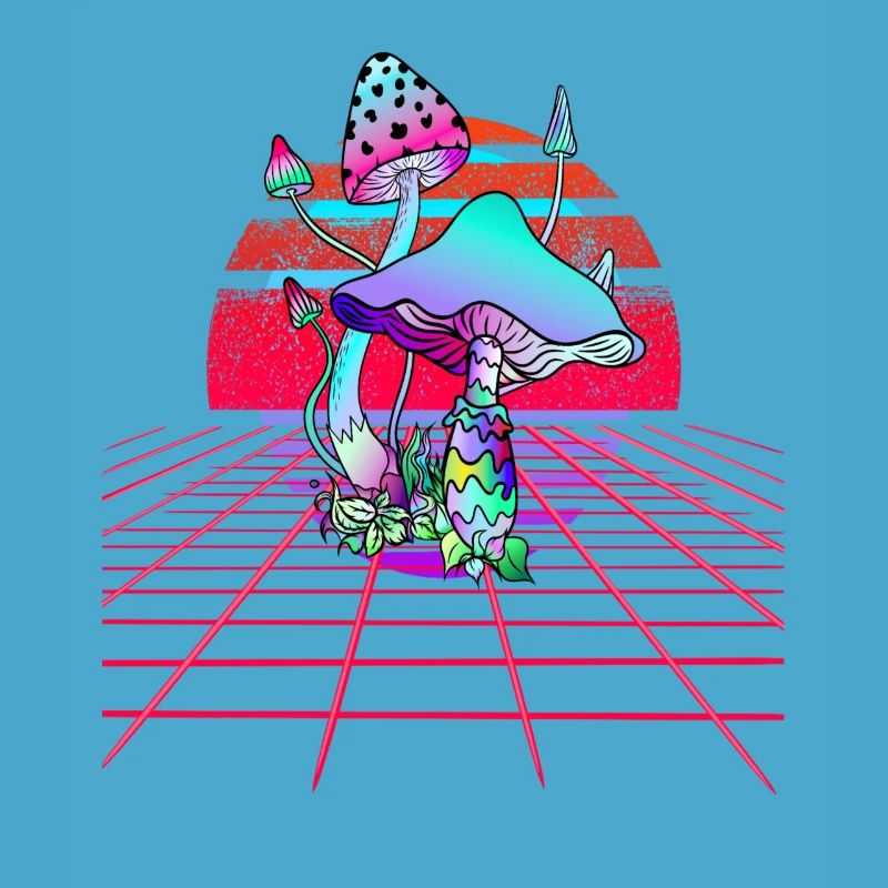 Champignons Psychédéliques - Retro Wave Sunset