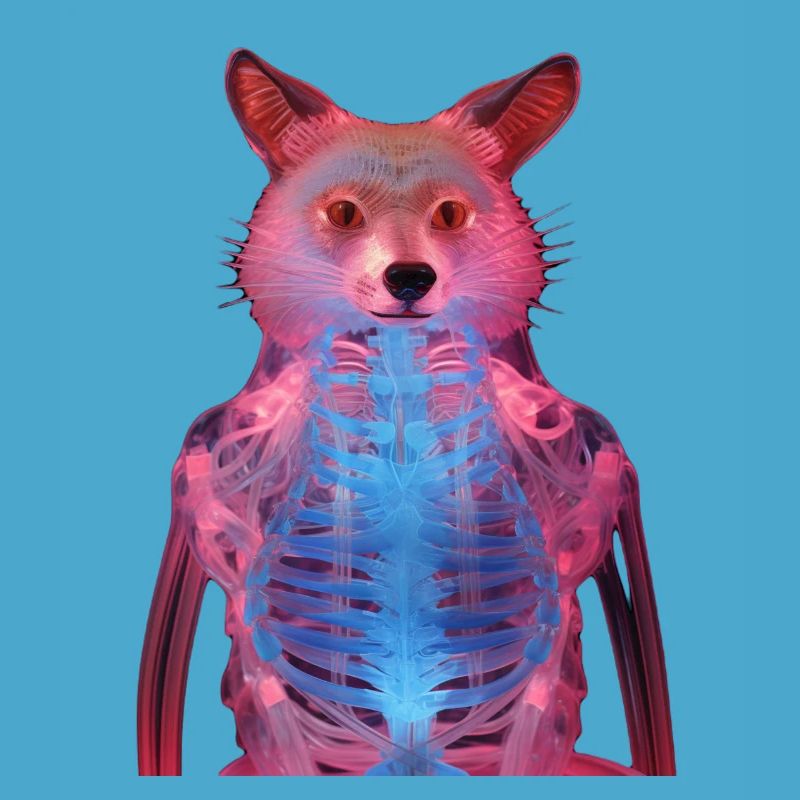 Glowing fox with neon effect