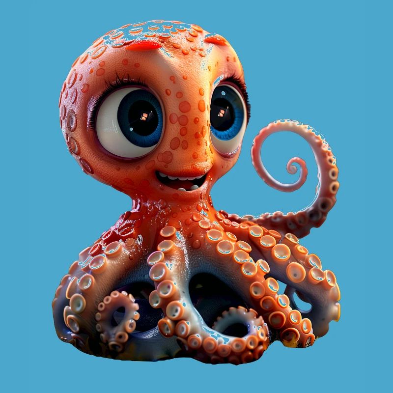 Octopus Small Octopus Cuttlefish Cute Octopus