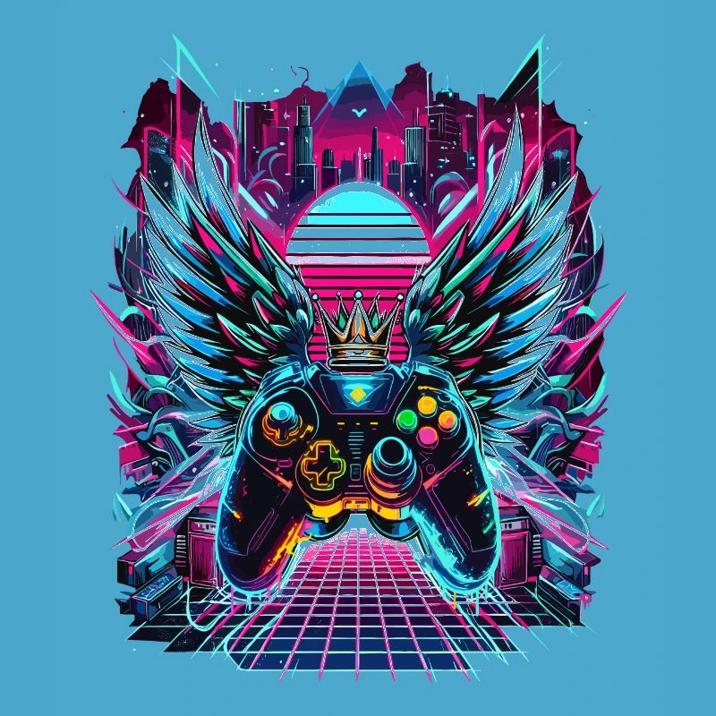 Synthwave Sunset Gamer Controller